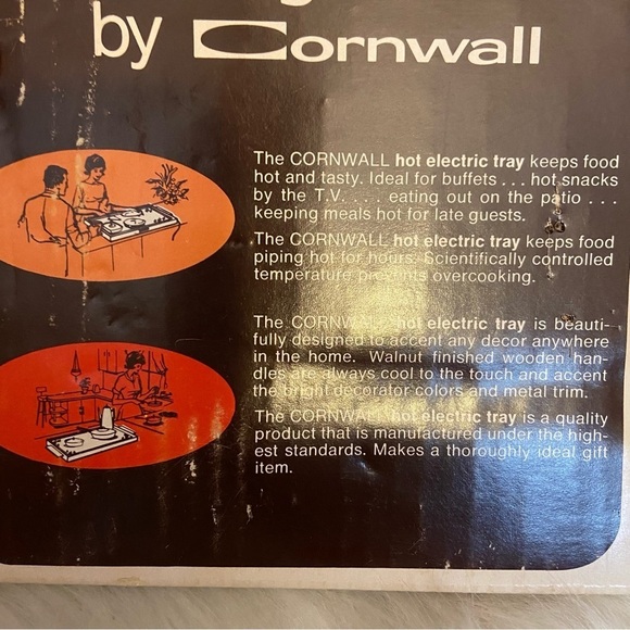 Vintage Cornwall Hot  Electric Tray food warmer 1970’s walnut colour - Picture 3 of 14